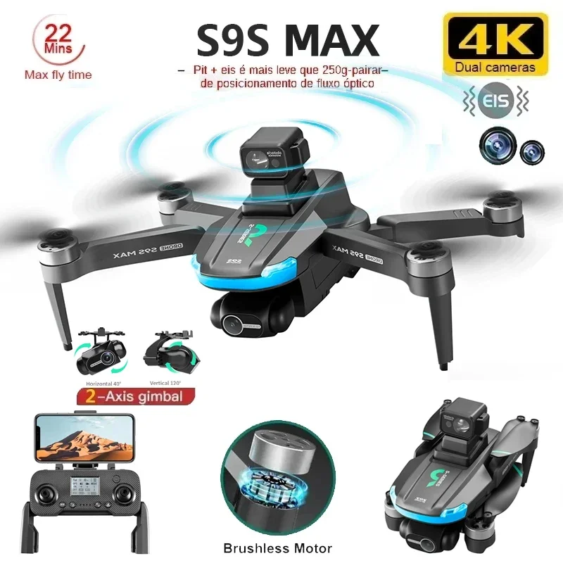 새로운 S9S MAX 미니 드론 4K 2축 PTZ HD - Drone Camera Night Vision 리뷰 및 가격